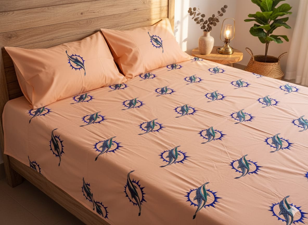 Chikonwala's Hand Embroidered Floral Design Bedsheet