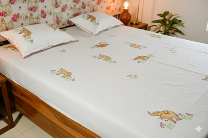 Chikonwala's Hand Embroidered Floral Design Bedsheet