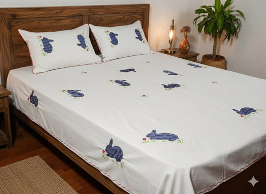 Chikonwala's Hand Embroidered Floral Design Bedsheet