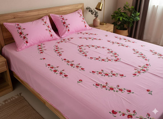 Chikonwala's Hand Embroidered Floral Design Bedsheet