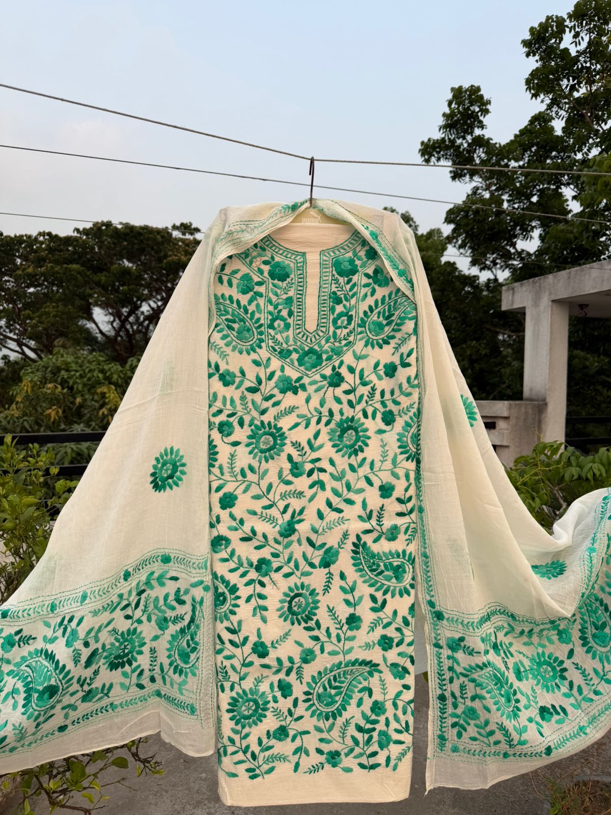 Chikonwala's Exclusive Hand Embroidered Fulkari Dress