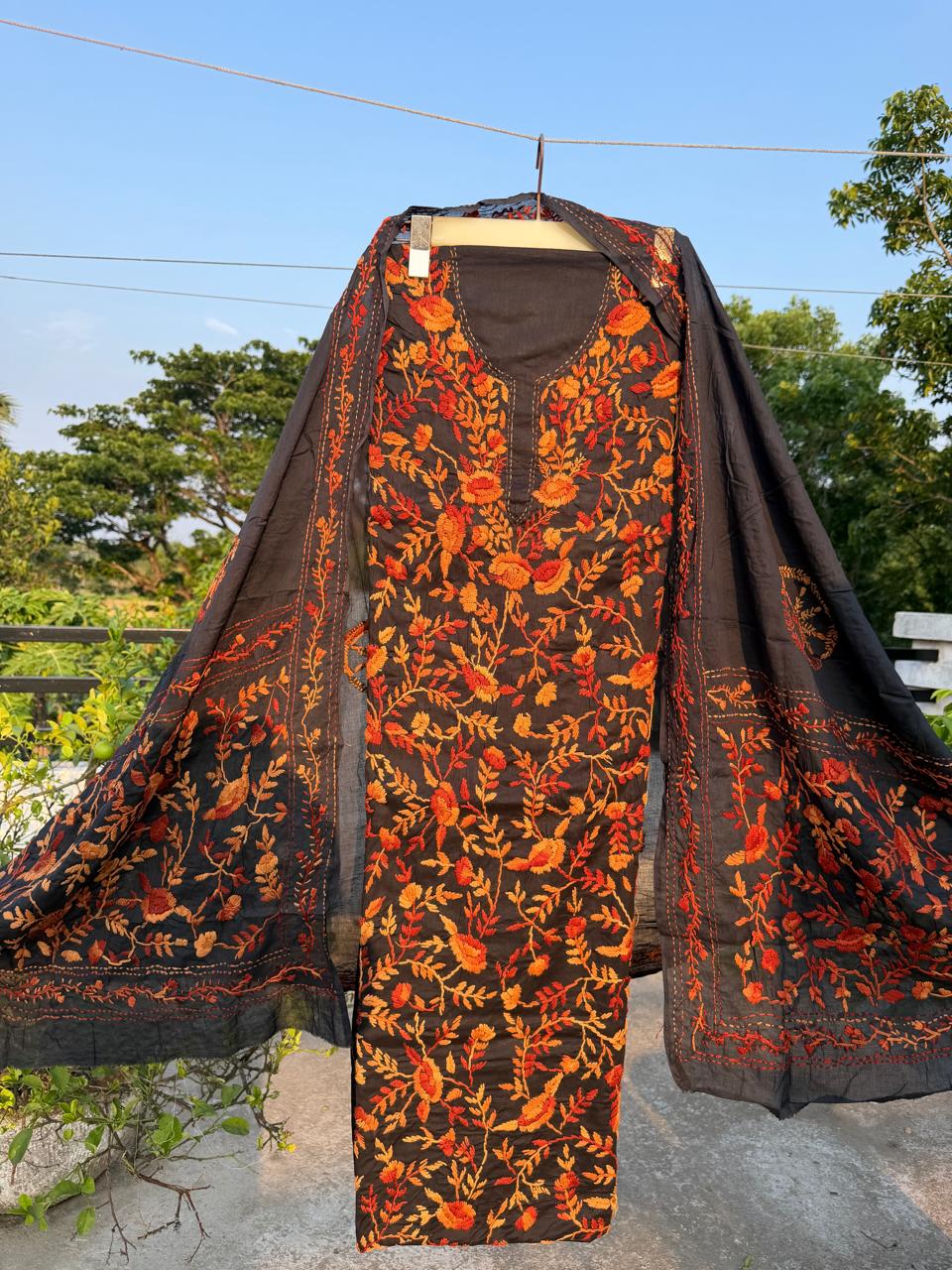 Chikonwala's Exclusive Hand Embroidered Fulkari Dress