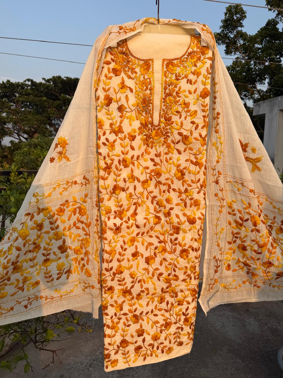 Chikonwala's Exclusive Hand Embroidered Fulkari Dress