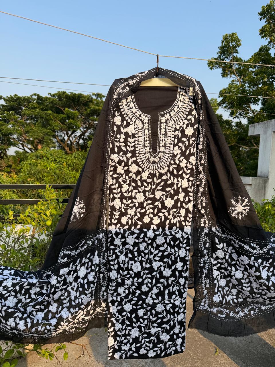 Chikonwala's Exclusive Hand Embroidered Fulkari Dress