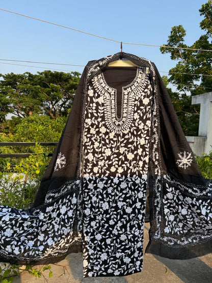 Chikonwala's Exclusive Hand Embroidered Fulkari Dress