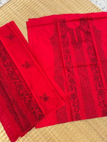 Chikonwala's Exclusive Hand Embroidered Bidding Kantha Dress Material