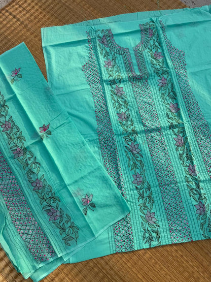 Chikonwala's Exclusive Hand Embroidered Bidding Kantha Dress Material