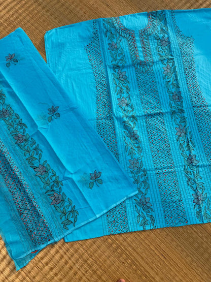 Chikonwala's Exclusive Hand Embroidered Bidding Kantha Dress Material