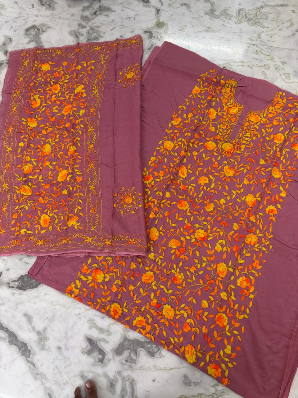 Chikonwala's Exclusive Hand Embroidered Fulkari Dress