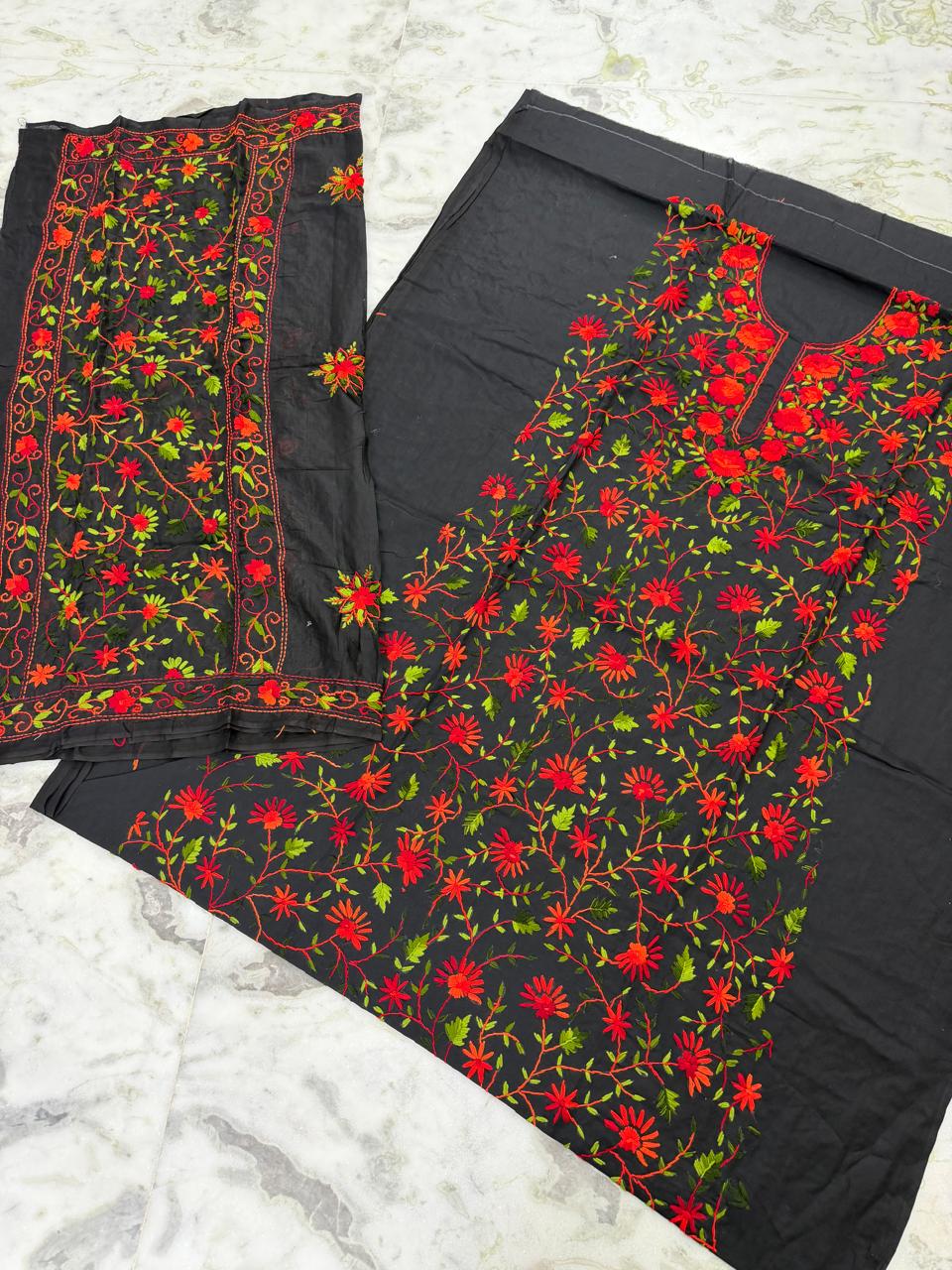 Chikonwala's Exclusive Hand Embroidered Fulkari Dress