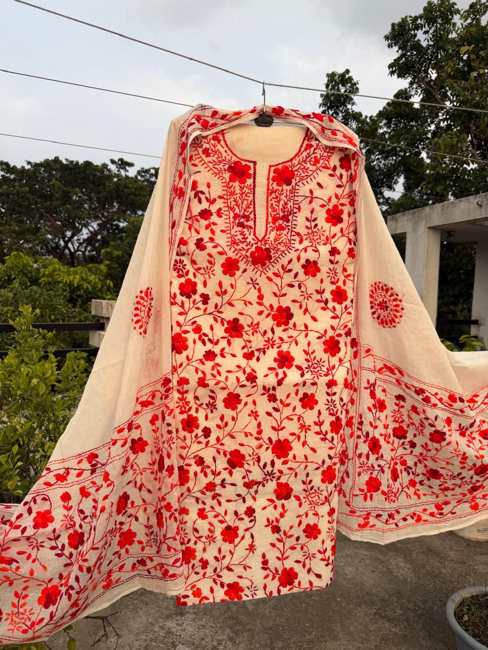 Chikonwala's Exclusive Hand Embroidered Fulkari Dress