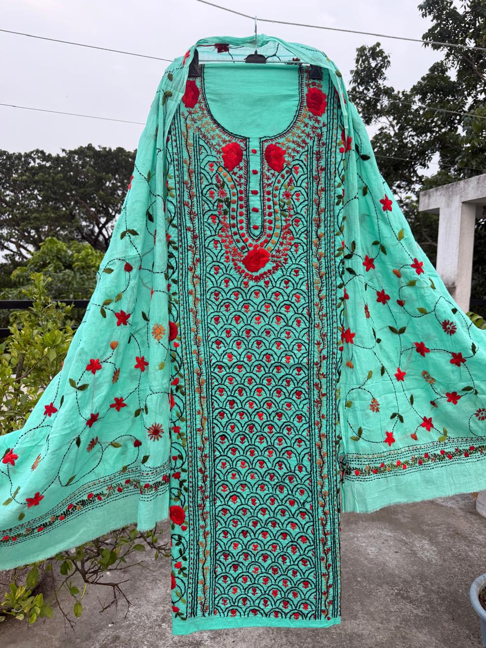 Chikonwala's Exclusive Hand Embroidered Fulkari Dress