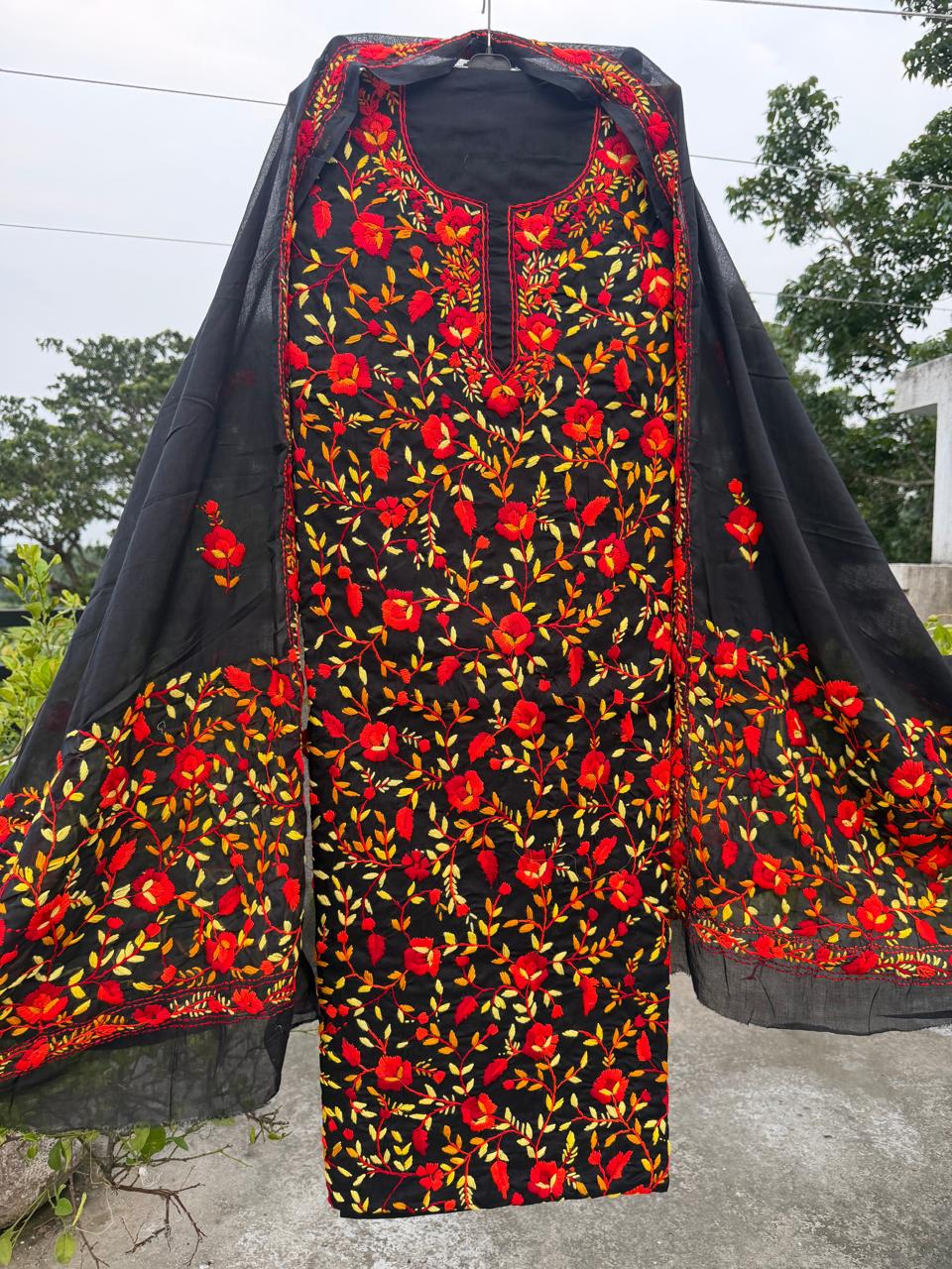 Chikonwala's Exclusive Hand Embroidered Fulkari Dress