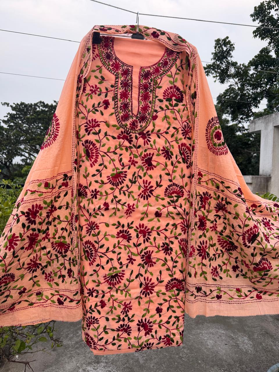 Chikonwala's Exclusive Hand Embroidered Fulkari Dress