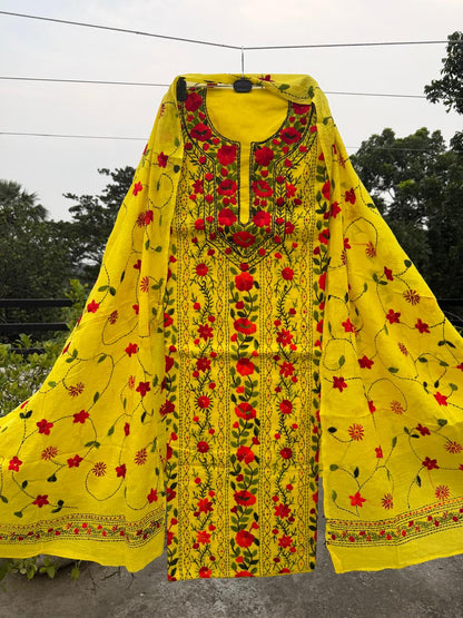 Chikonwala's Exclusive Hand Embroidered Fulkari Dress