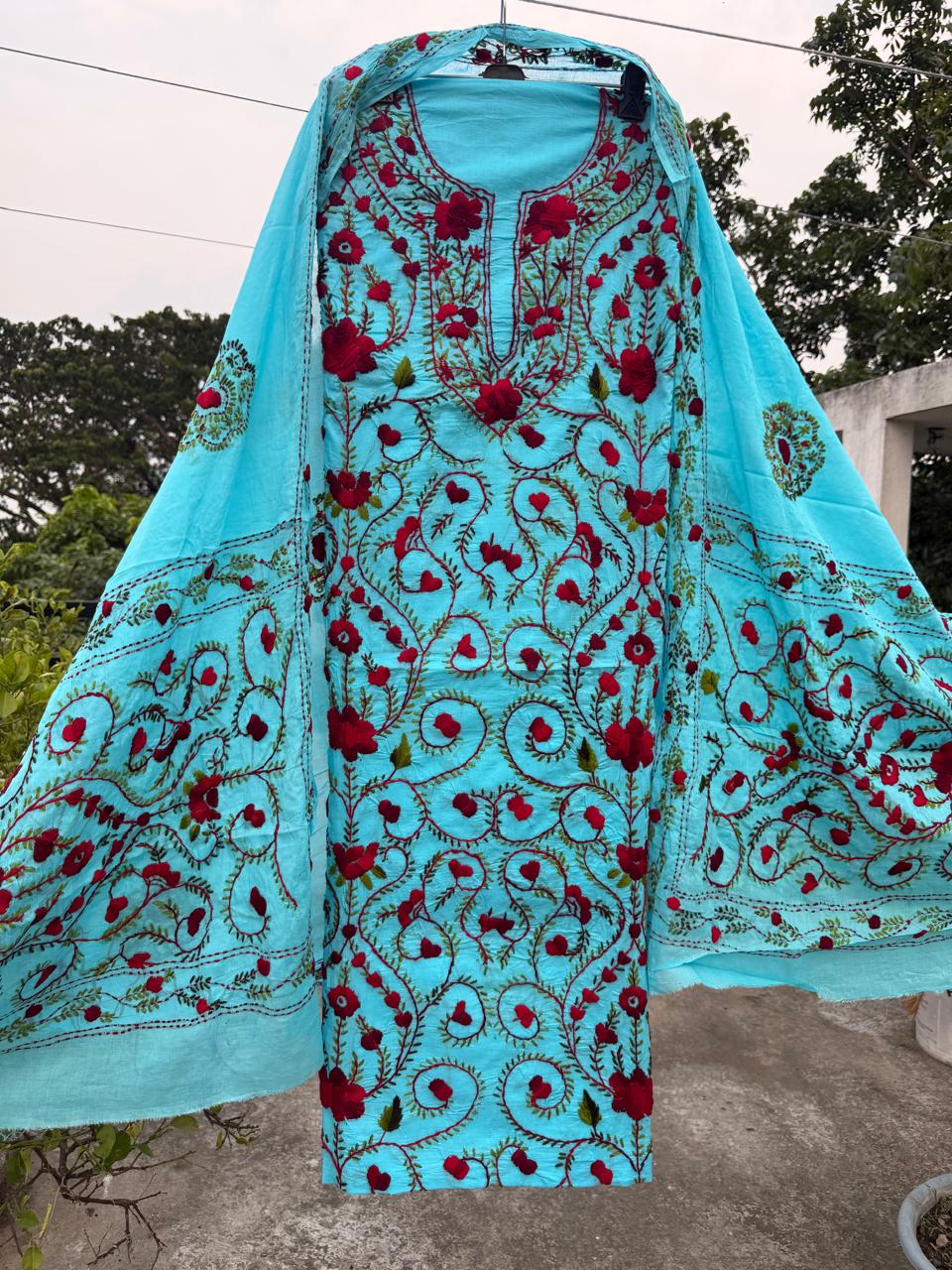 Chikonwala's Exclusive Hand Embroidered Fulkari Dress
