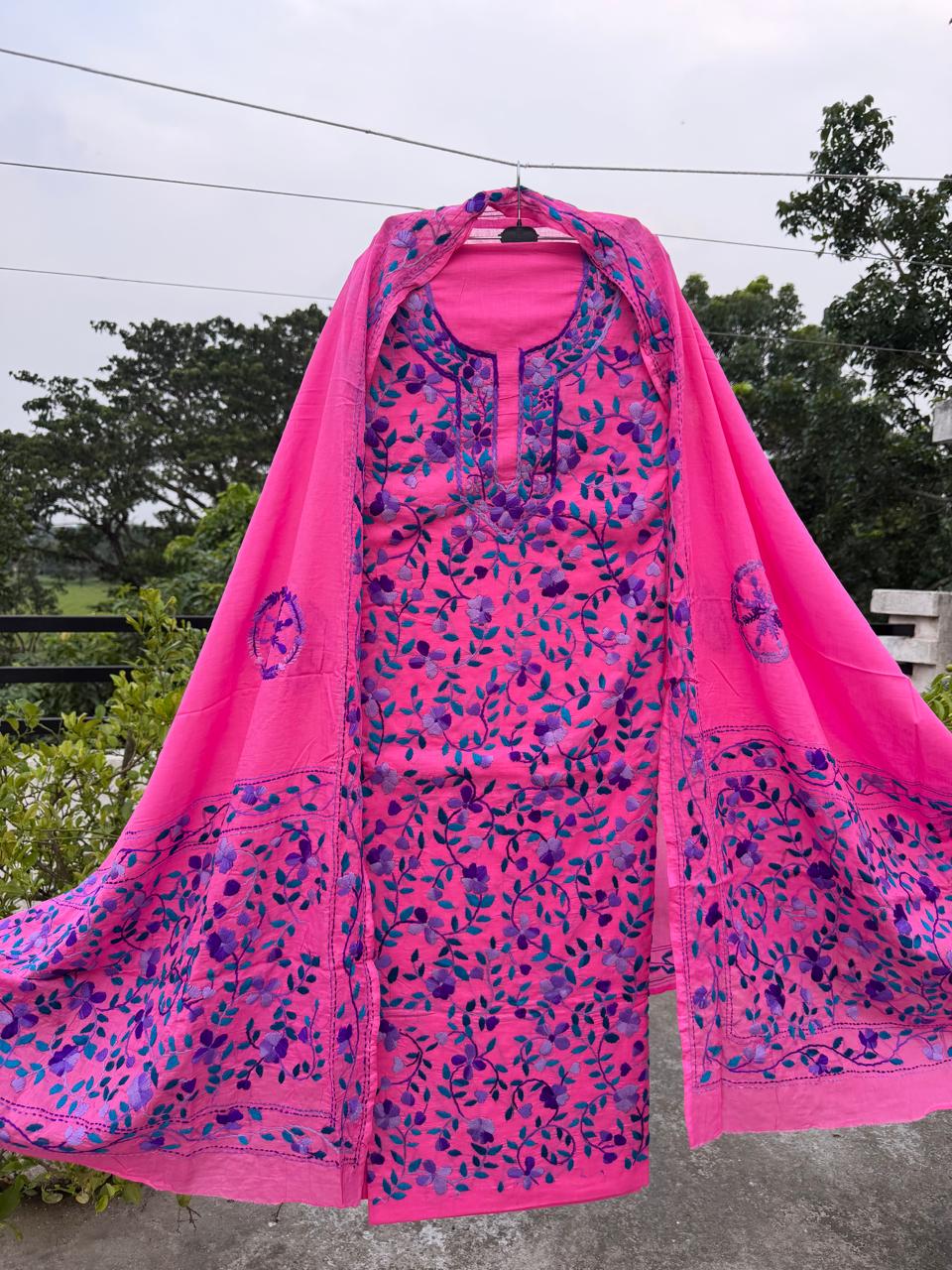 Chikonwala's Exclusive Hand Embroidered Fulkari Dress