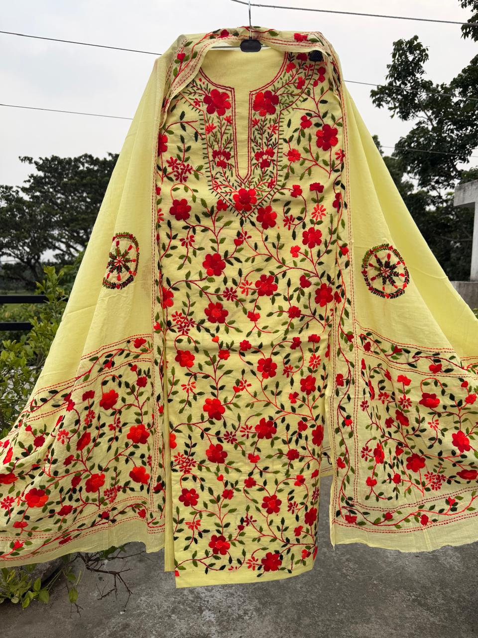Chikonwala's Exclusive Hand Embroidered Fulkari Dress