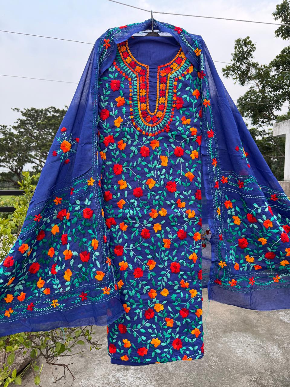 Chikonwala's Exclusive Hand Embroidered Fulkari Dress