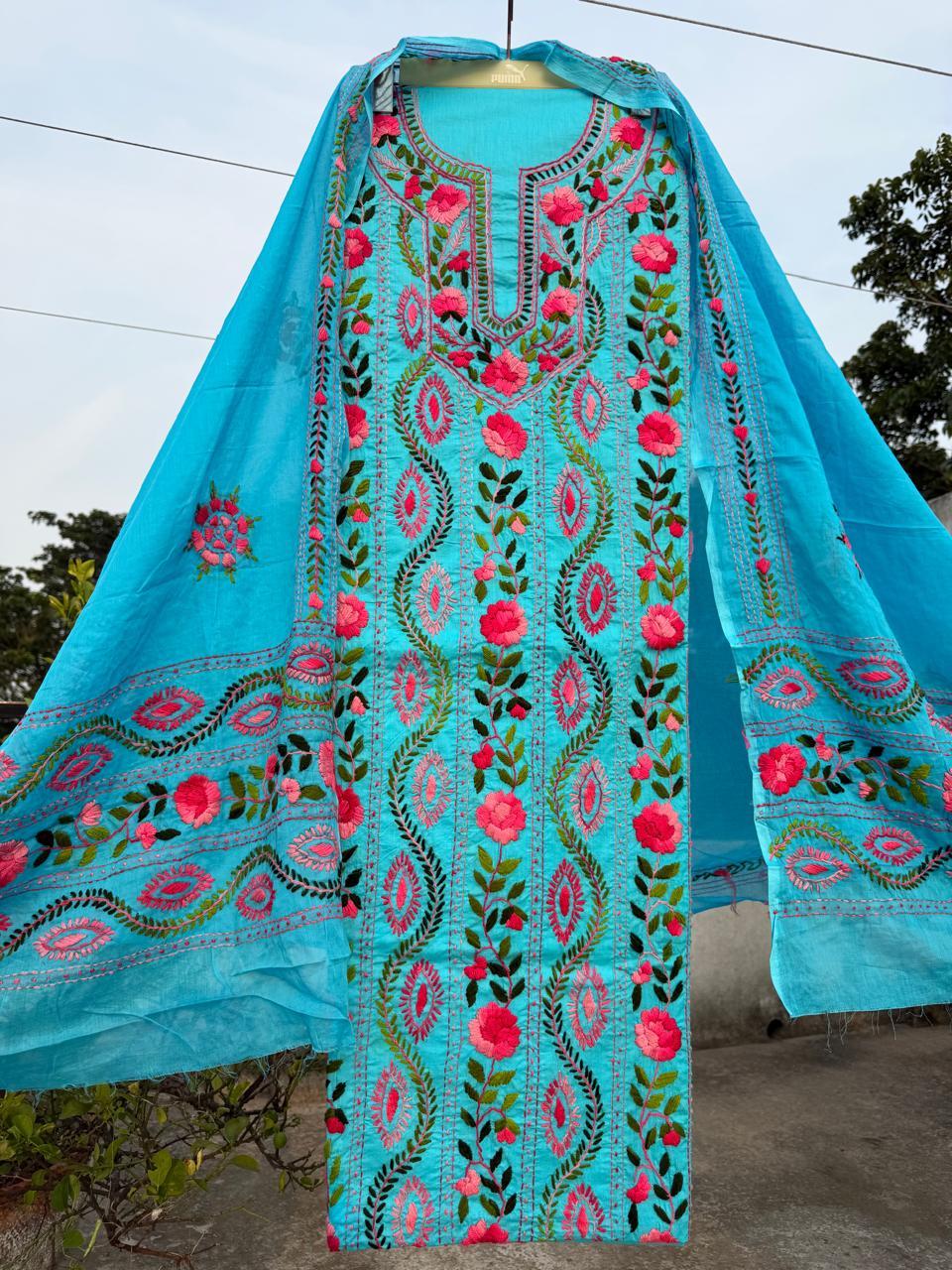 Chikonwala's Exclusive Hand Embroidered Fulkari Dress