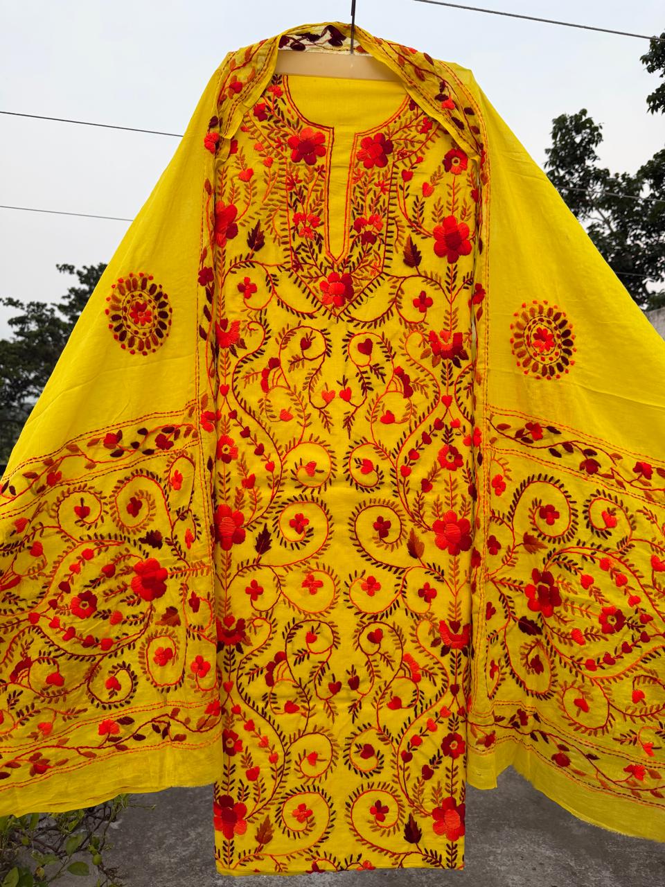 Chikonwala's Exclusive Hand Embroidered Fulkari Dress