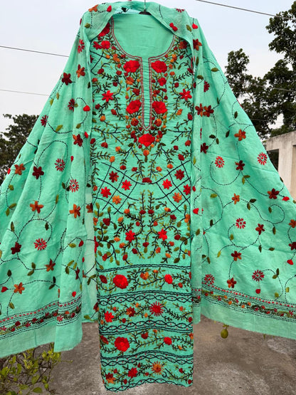Chikonwala's Exclusive Hand Embroidered Fulkari Dress