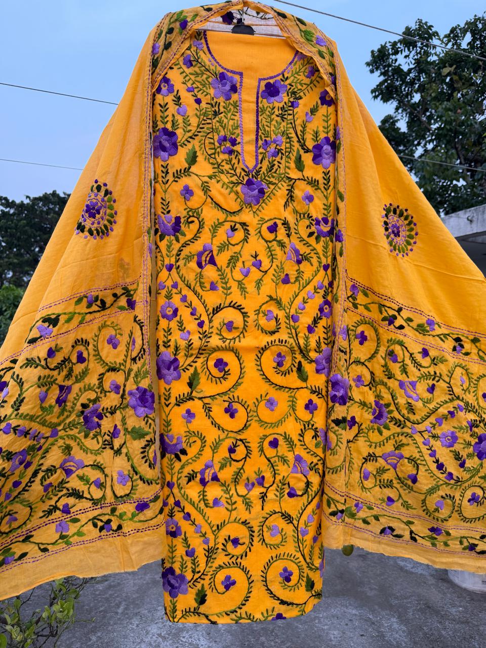 Chikonwala's Exclusive Hand Embroidered Fulkari Dress