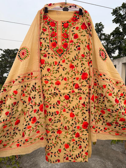 Chikonwala's Exclusive Hand Embroidered Fulkari Dress