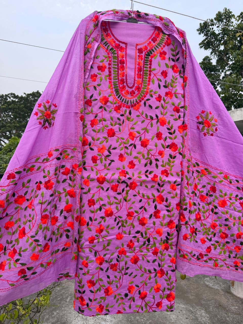 Chikonwala's Exclusive Hand Embroidered Fulkari Dress