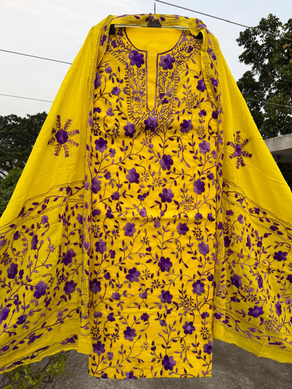 Chikonwala's Exclusive Hand Embroidered Fulkari Dress