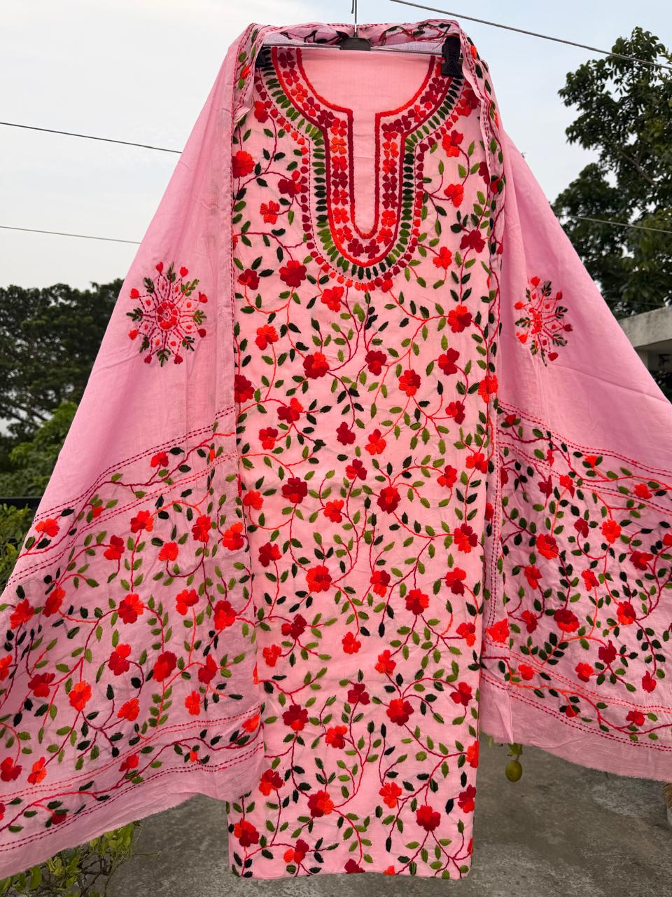 Chikonwala's Exclusive Hand Embroidered Fulkari Dress