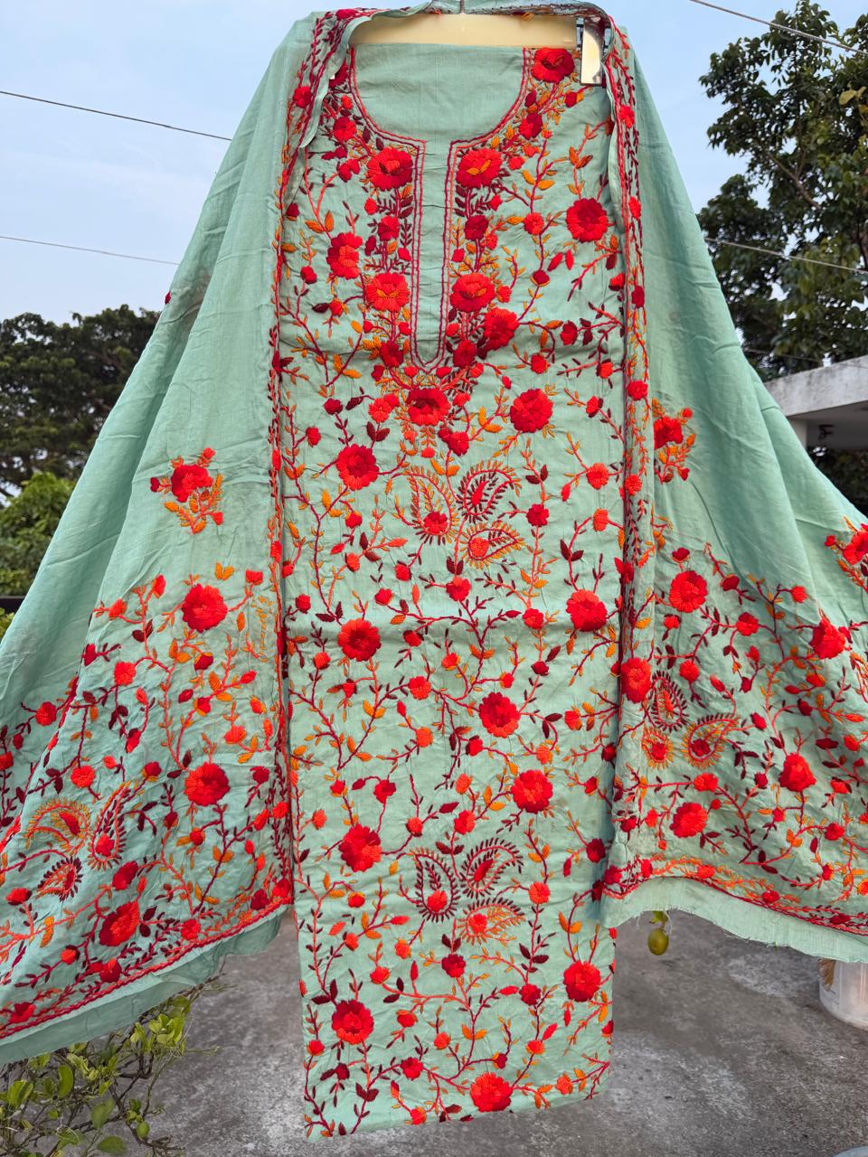 Chikonwala's Exclusive Hand Embroidered Fulkari Dress