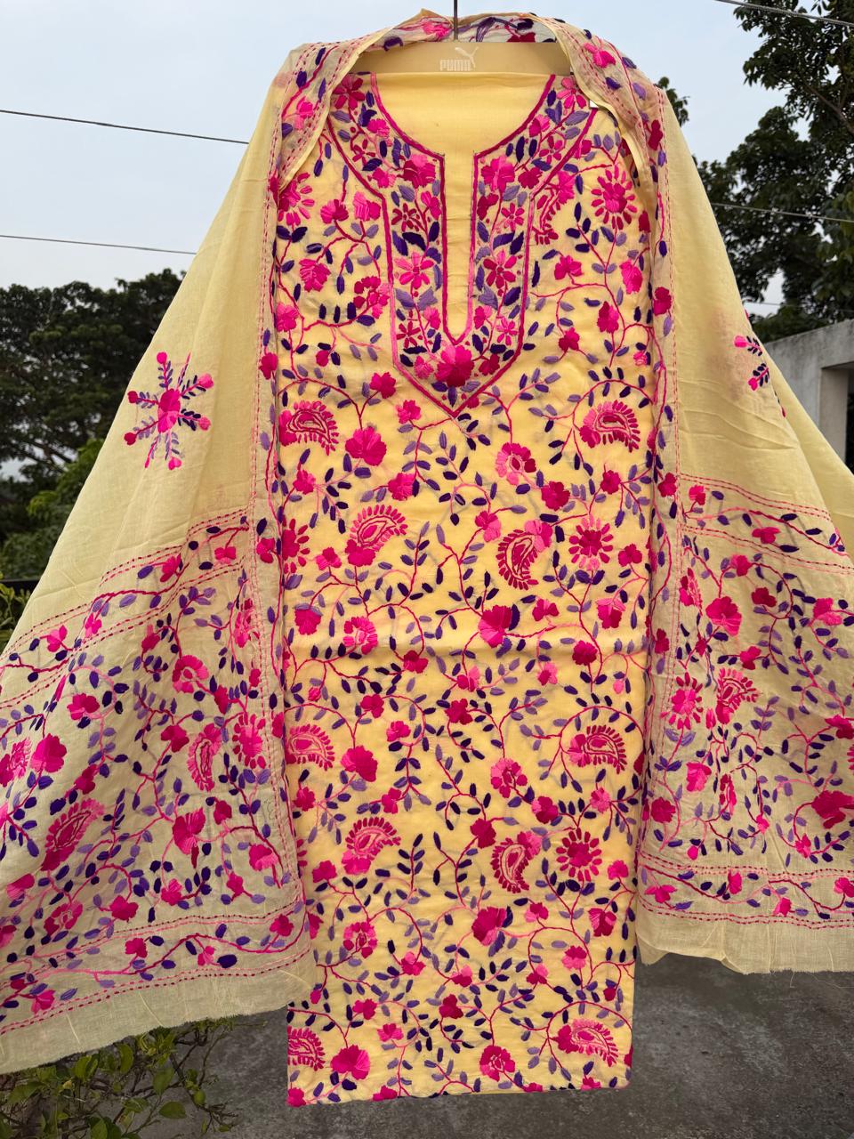 Chikonwala's Exclusive Hand Embroidered Fulkari Dress
