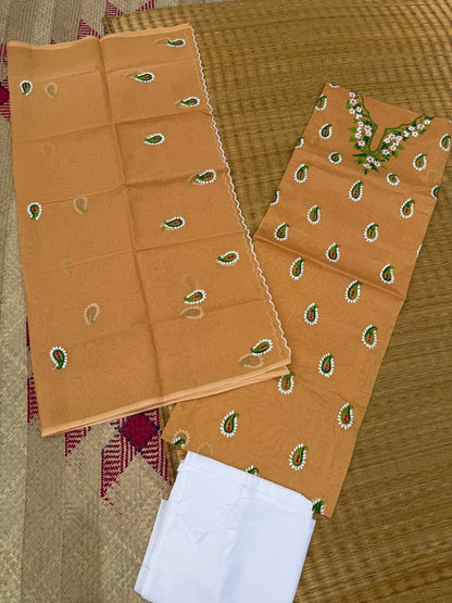 Chikonwala's Exclusive Hand Embroidered Organdy Cotton Dress Material
