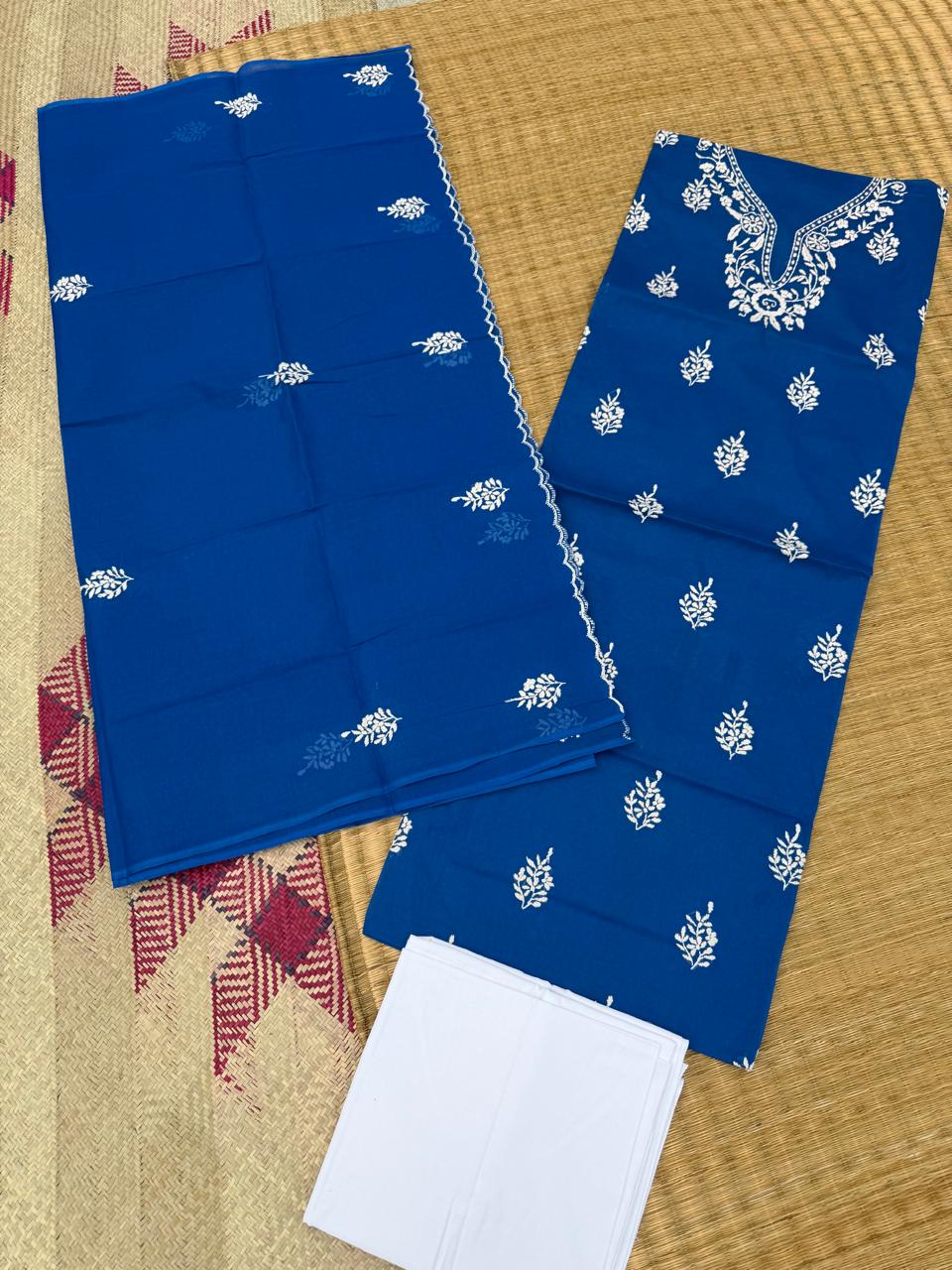 Chikonwala's Exclusive Hand Embroidered Organdy Cotton Dress Material