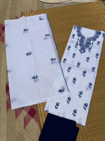 Chikonwala's Exclusive Hand Embroidered Organdy Cotton Dress Material