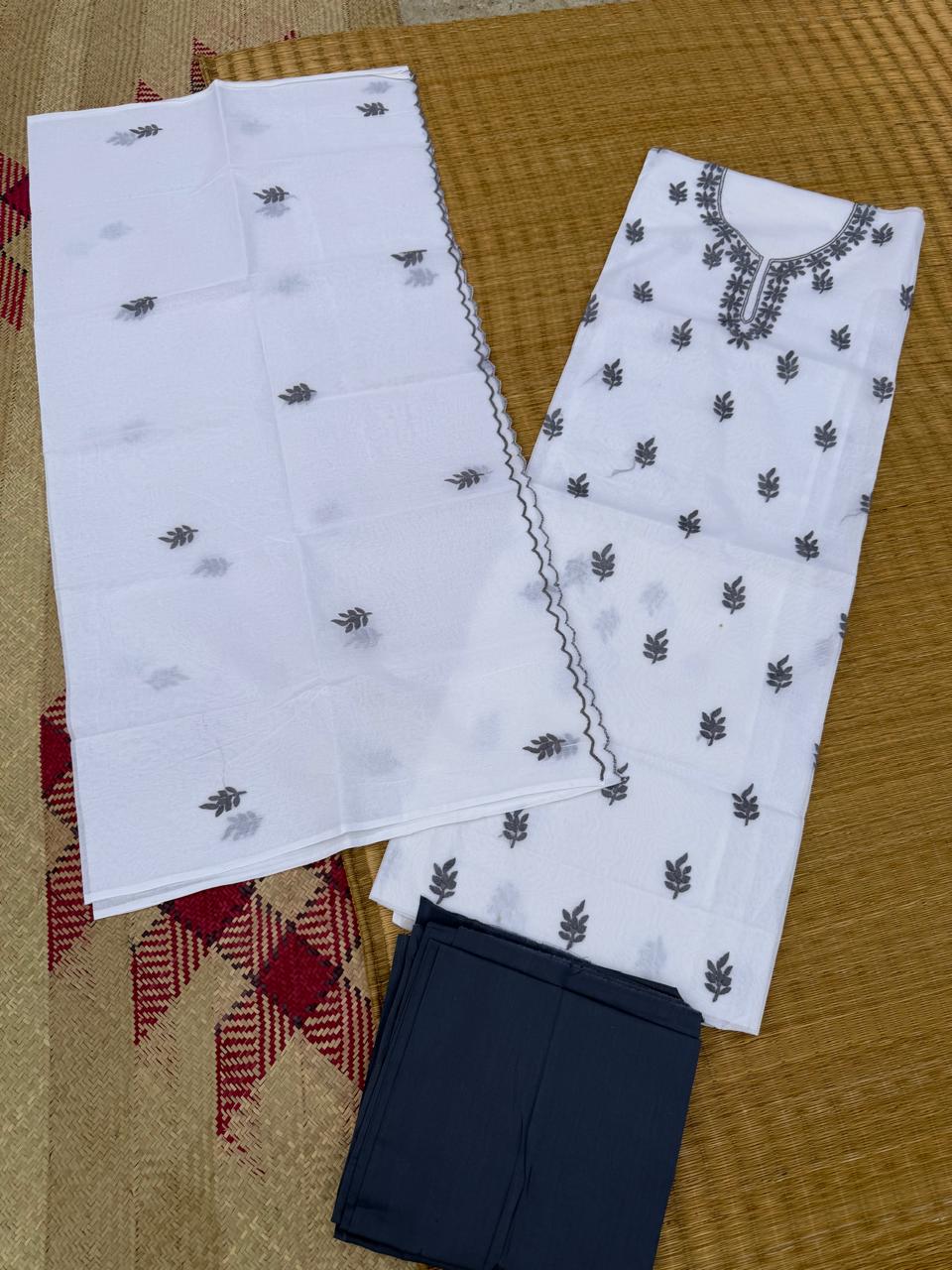 Chikonwala's Exclusive Hand Embroidered Organdy Cotton Dress Material