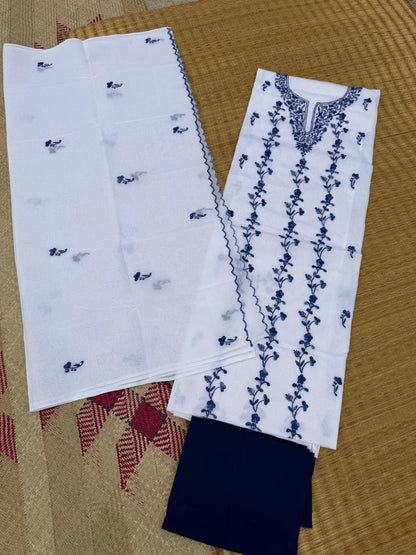 Chikonwala's Exclusive Hand Embroidered Organdy Cotton Dress Material