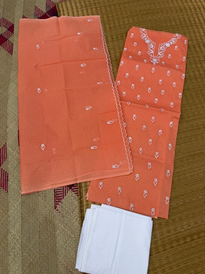 Chikonwala's Exclusive Hand Embroidered Organdy Cotton Dress Material