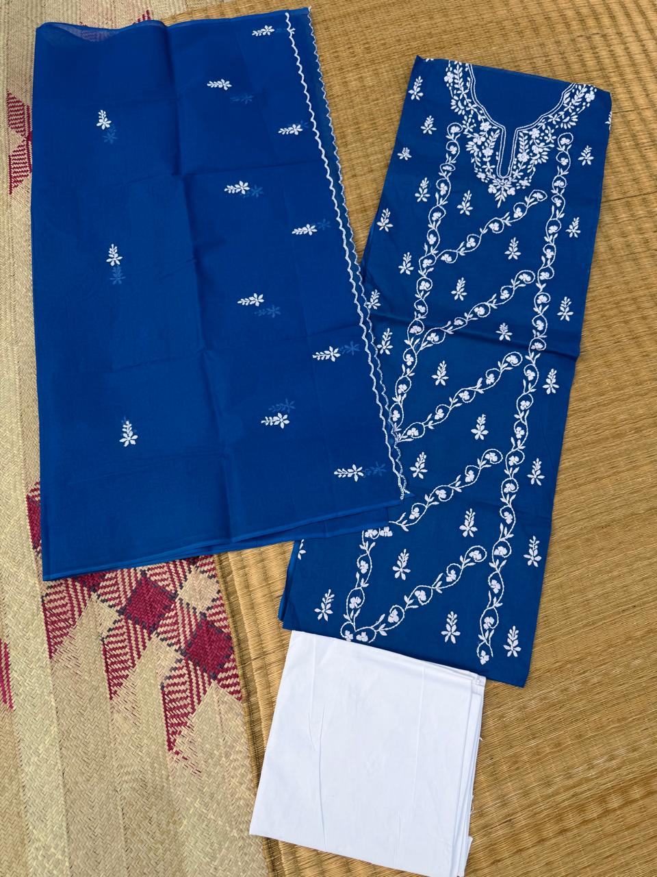 Chikonwala's Exclusive Hand Embroidered Organdy Cotton Dress Material