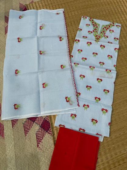 Chikonwala's Exclusive Hand Embroidered Organdy Cotton Dress Material