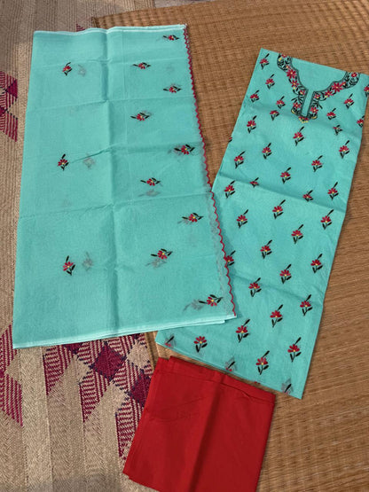 Chikonwala's Exclusive Hand Embroidered Organdy Cotton Dress Material