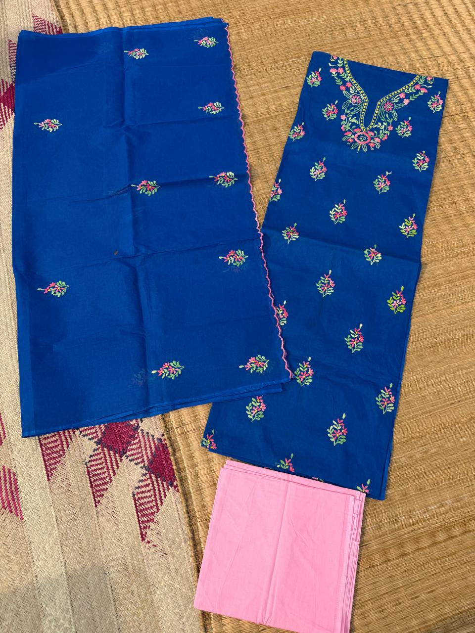 Chikonwala's Exclusive Hand Embroidered Organdy Cotton Dress Material