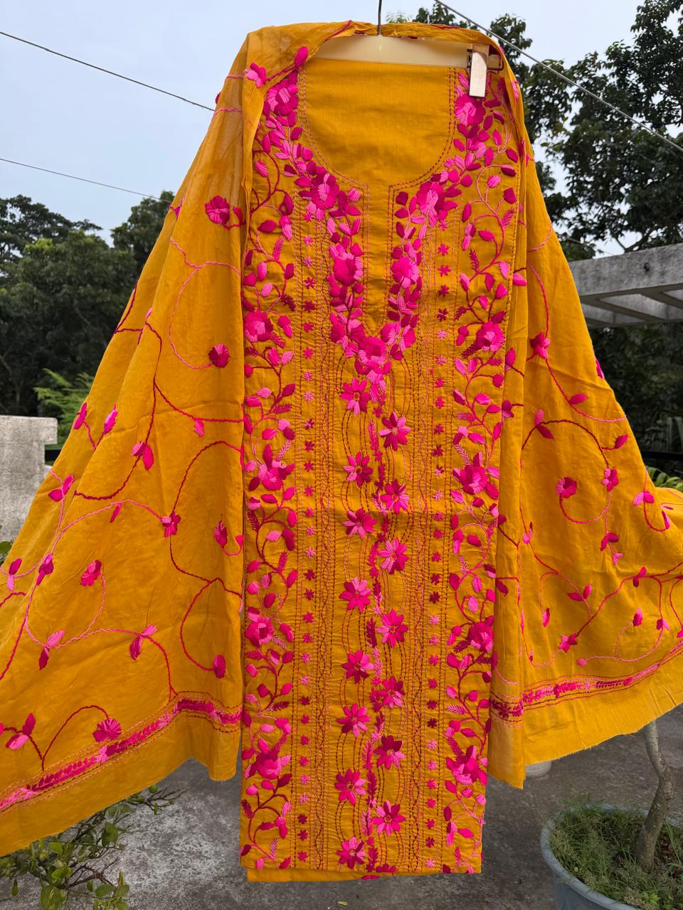 Chikonwala's Exclusive Hand Embroidered Fulkari Dress