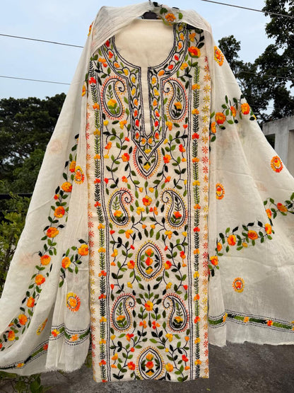 Chikonwala's Exclusive Hand Embroidered Fulkari Dress