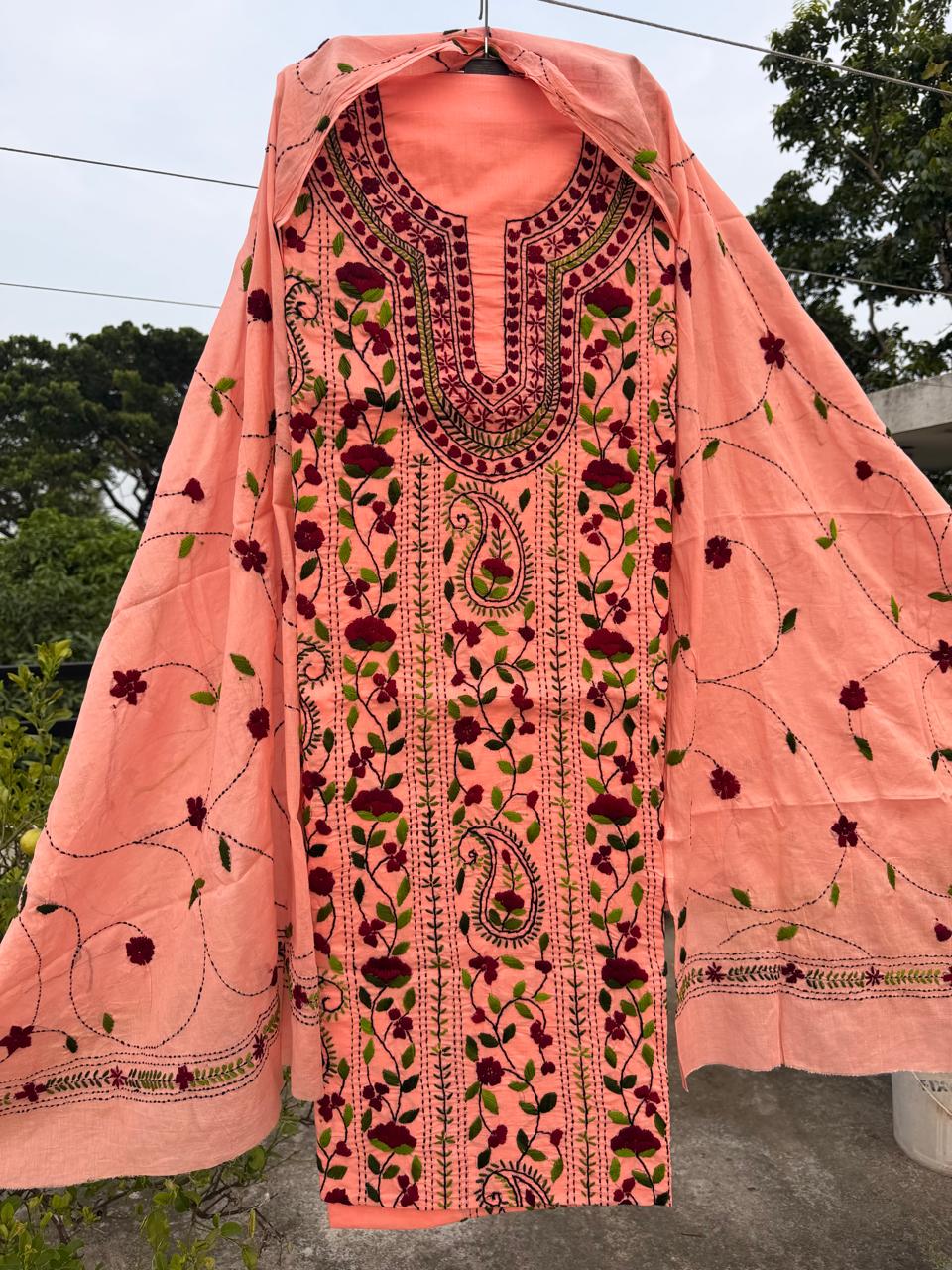 Chikonwala's Exclusive Hand Embroidered Fulkari Dress