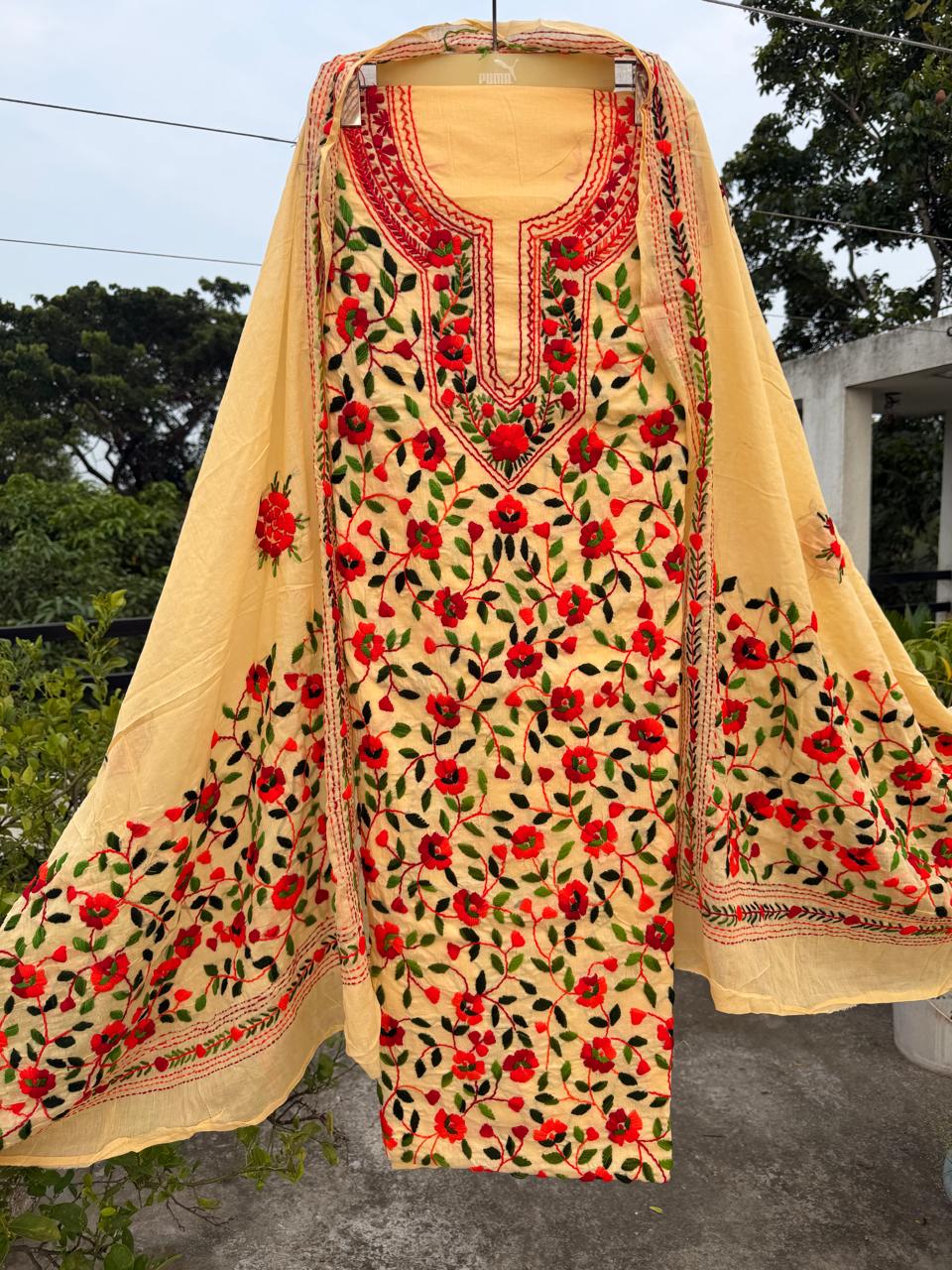 Chikonwala's Exclusive Hand Embroidered Fulkari Dress
