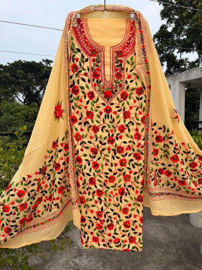 Chikonwala's Exclusive Hand Embroidered Fulkari Dress