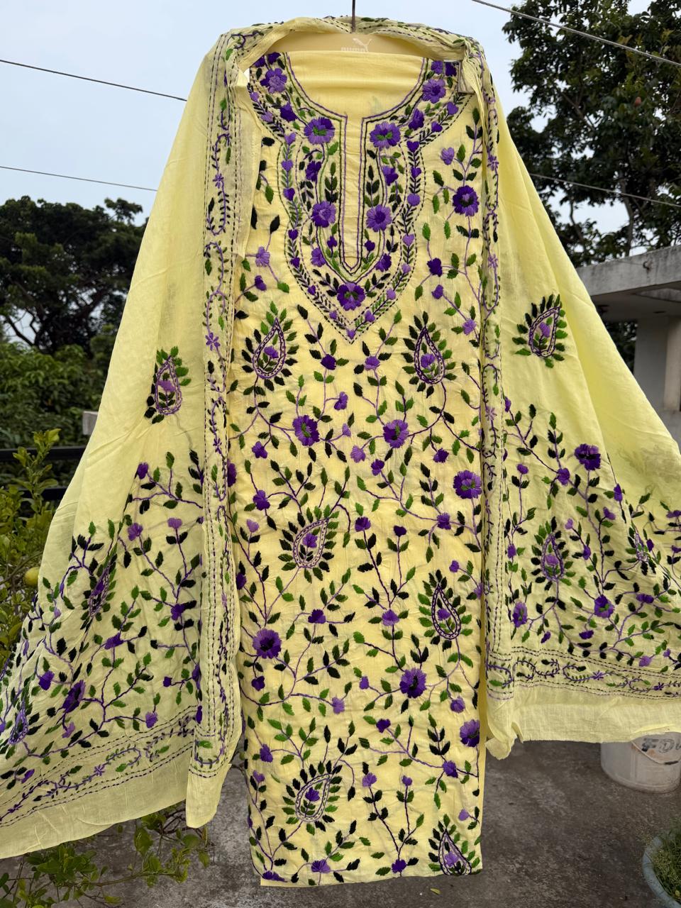 Chikonwala's Exclusive Hand Embroidered Fulkari Dress