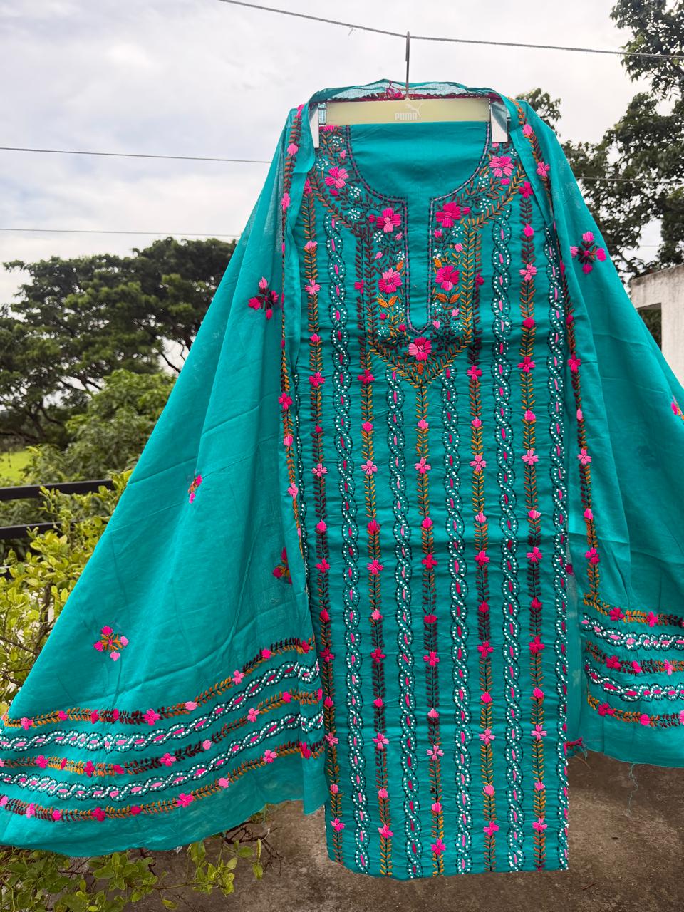 Chikonwala's Exclusive Hand Embroidered Fulkari Dress